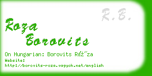 roza borovits business card